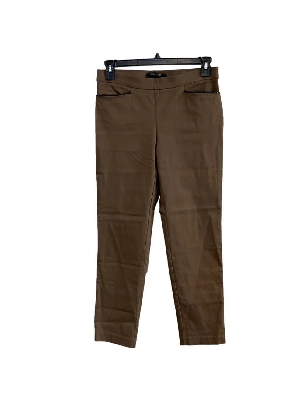 89th & Madison Dark Khaki Slip On Pants. Front pockets. Size M
